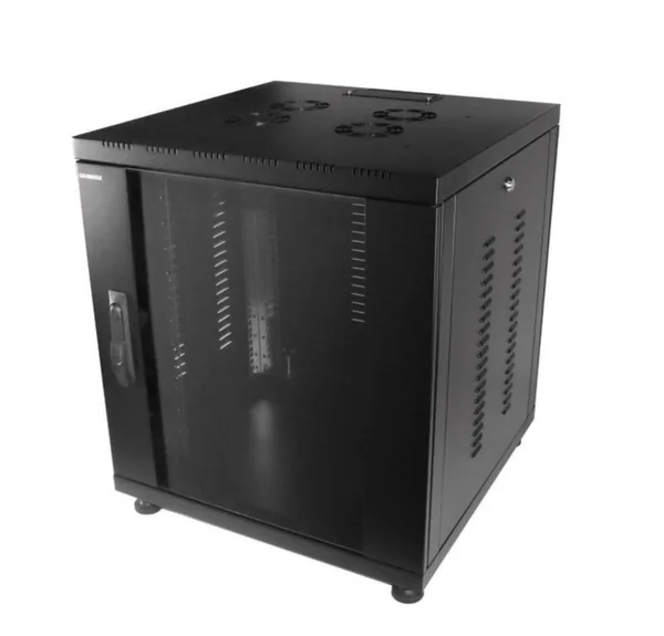 Lattiakaappi Gigamedia 26U 800X800 MUSTA