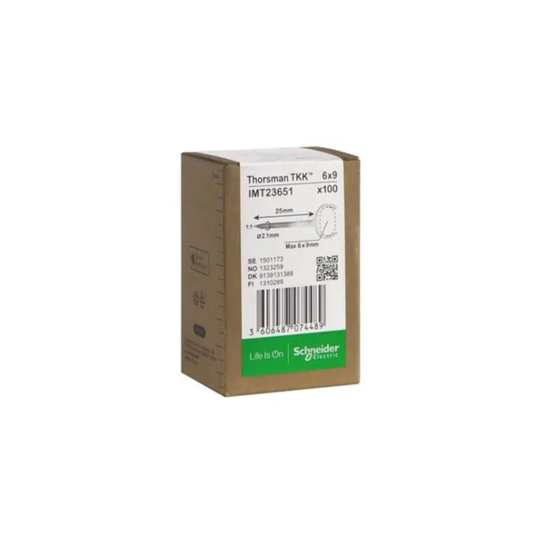 Lyöntikiinnike Schneider Electric Thorsman TKK Naulalla 6X9 2.1X25MM VA