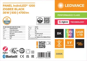 Moduulivalaisin Ledvance Panel IndiviLED® - MODUULIVALAISI PANEL INDIVILED PL INDV 1200 38W 930 ZIGBEE BK