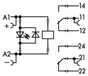 Relemoduuli Wago 2NO/2NC (2 x 8 A) 788-sarja - RELEYKSIKKÖ WAGO 788-311 RELEMODULI 12V DC1 CO