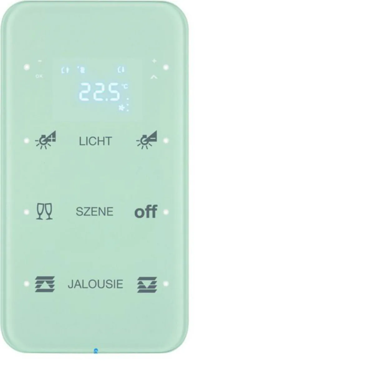 Painike KNX Hager R.1 3OS TERM+LED-N. OP. LASI VAL – valkoinen