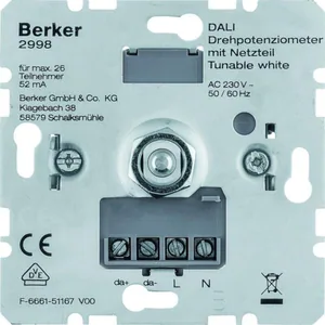 Potentiometri Hager S.1 - POTENTIOMETRI S.1 2998 DALI 16VDC/52MA TW UR