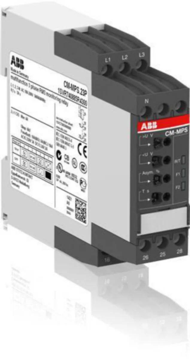 Valvontarele vaihejärjestys ABB CM-MPS.23P,KOLMIVAIHEVALVONTA