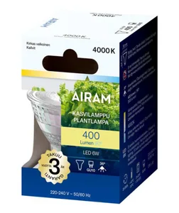 Kohdelamppu Airam Plant PAR16 - KOHDELAMPPU AIRAM PAR16 840 400LM GU10 PLANT OP