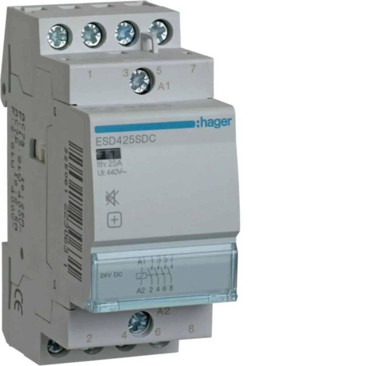 Kontaktori Hager Hurinaton ESD425SDC 4s 25A 24VDC hur