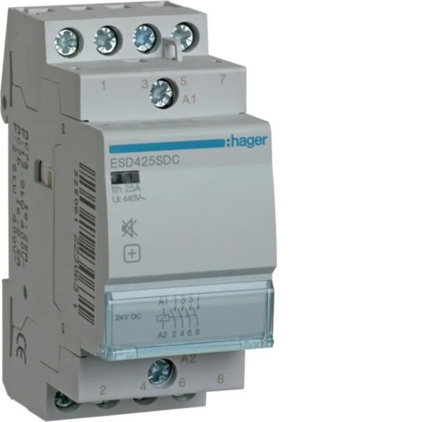 Kontaktori Hager Hurinaton ESD425SDC 4s 25A 24VDC hur