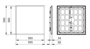 Moduulivalaisin Philips Ledinaire Panel - MODUULIVALAISIN LEDINAIRE PANE 3400/3600LM CCT DALI 60X60 OC