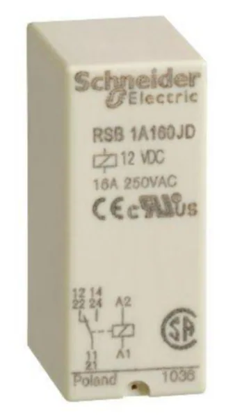 Pistokantarele Schneider Electric Zelio 12VDC 1C/O 16A