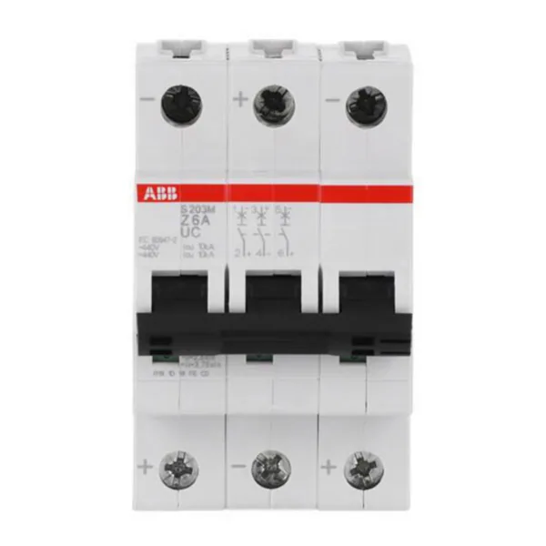 Johdonsuojakatkaisija ABB S200MUC 3-pole Z-char. 6A