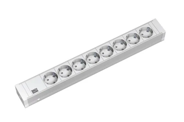 Jatkopistorasia Bachmann 19" PDU BASIC >1U, 8 X PR ALU