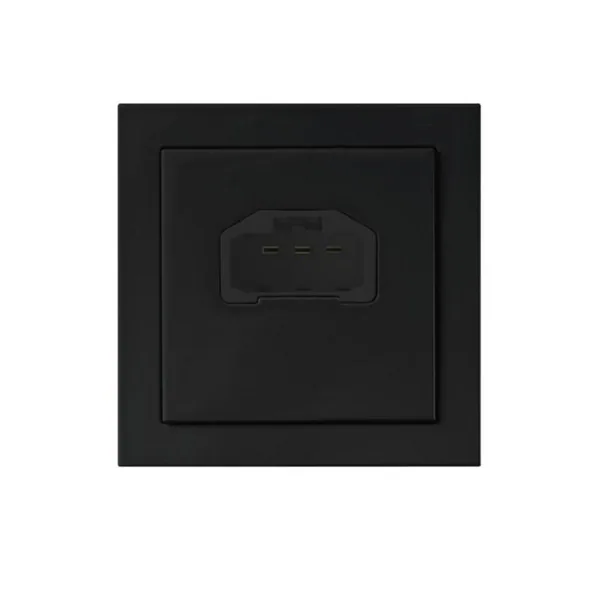 Valaisinpistorasia ABB Impressivo DCL SEINÄMALLI, 85X85MM,MUS HF
