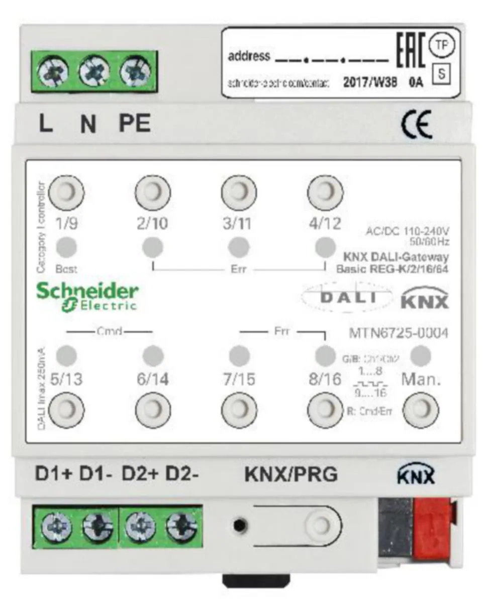 Väylämuunnin KNX/DALI Schneider Electric SpaceLogic KNX - VÄYLÄMUUNNIN SPACELOGIC KNX KNX DALI BASIC 2-KAN.