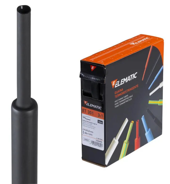 Kutisteletku Elematic EL301A 12/4 MUSTA 8M LAATIKKO