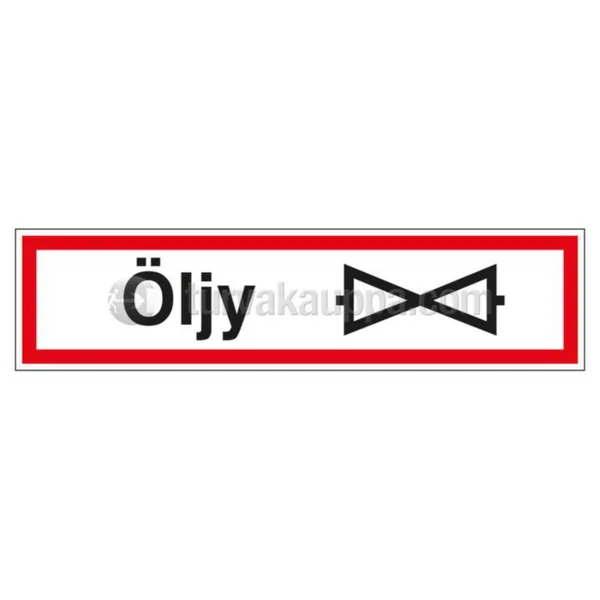 Merkintäkilpi SWM öljyille ÖLJYSULKUKILPI ÖLJY+SULKUMERKKI 400x100 MUOVI