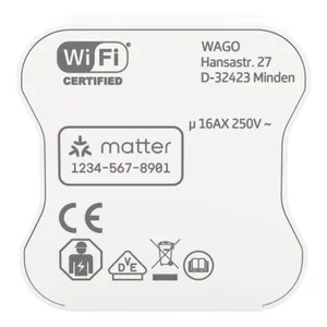 Releyksikkö Wago 2757-sarja - RELEYKSIKKÖ 2757-SJA 16A,MATTER/WIFI,1-KOSKETIN