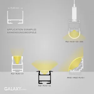 Valoprofiili/-nauha Galaxy Profiles PL - LED-PROFIILI GALAXY PL10 LED KAAPELIKANAVA 2M ELOK
