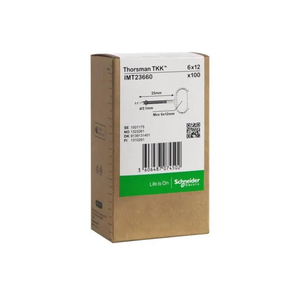 Lyöntikiinnike Schneider Electric Thorsman TKK Naulalla 6X12 2.1X25MM VA