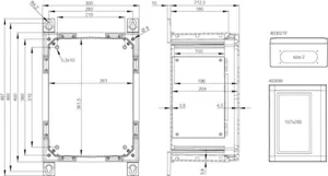 Asennuskotelo PC Fibox 403021 Arca IEC - ASENNUSKOTELO PC FIBOX ARCA 403021S 400x300x210mm IP66 HA