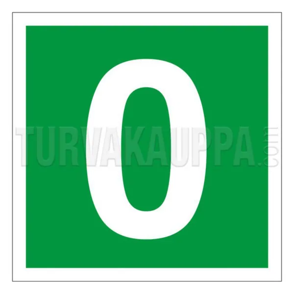 Kerrosnumerot muovia jälkivalaisevat ST MERKINTÄKILPI KERROSNUMERO 0 200X200 JVT