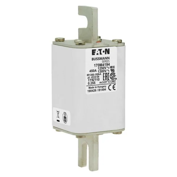 Kahvasulake Bussmann erikoisnopea kahva 1 KOKO1. 1250V. 450A
