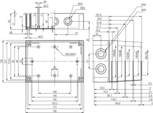 Asennuskotelo PCM Fibox MNX 180x130 - ASENNUSKOTELO PC FIBOX PCM 150/150 G