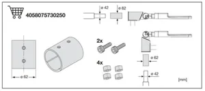 Mekaaninen lisätarvike Ledvance Streetlight Eco Area - MEKAANINEN LISÄTARV. LEDVANCE SL AREA ADAPTER 60-42 SOVITIN