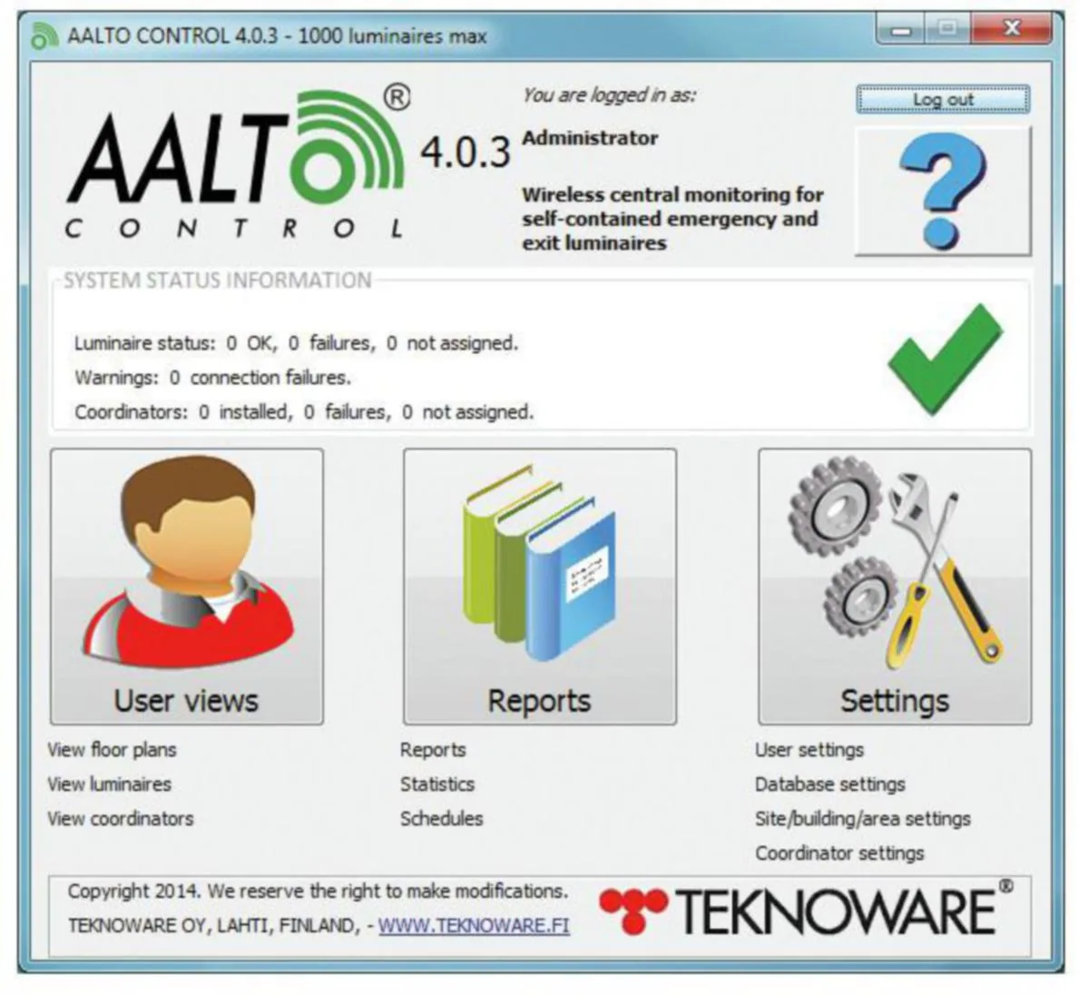Ohjelmisto Teknoware - OHJELMISTO TST5104C AALTO CONTROL