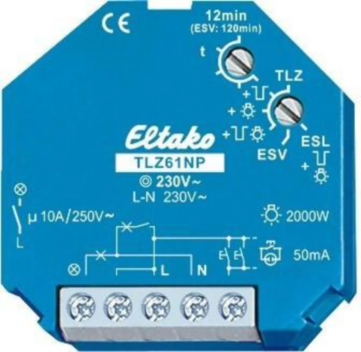 Porrasvaloautomaatti Eltako TLZ61NP-230V - AJASTIN ELTAKO SARJA 61 PORRASVALOAUTOMAATTI