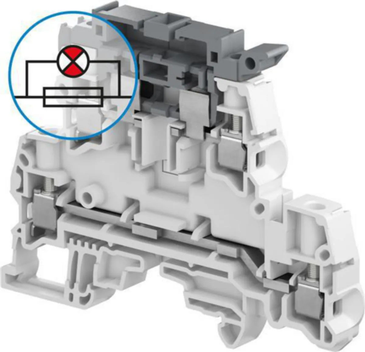 Riviliitin kaksikerros TE / ABB Entrelec -liittimet HARMAA, LEV:8MM, JOHTO:4MM2