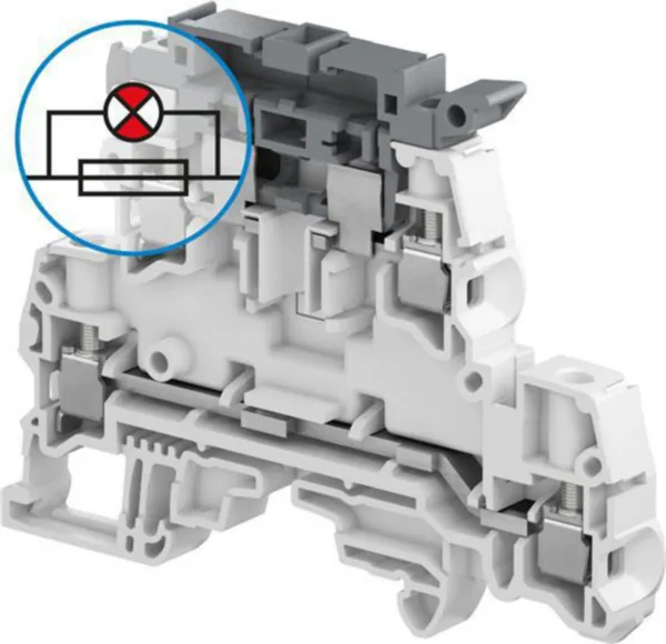 Riviliitin kaksikerros TE / ABB Entrelec -liittimet HARMAA, LEV:8MM, JOHTO:4MM2