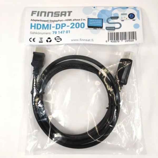 Adapterikaapeli Finnsat HDMI DISPLAYPORT - KAAPELI 2M