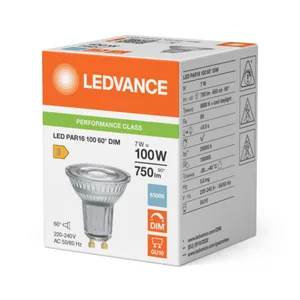 Kohdelamppu Ledvance Performance Spot PAR16 - KOHDELAMPPU PERFORMANCE SPOT PAR16 7W/865 750LM GU10 DIM 60