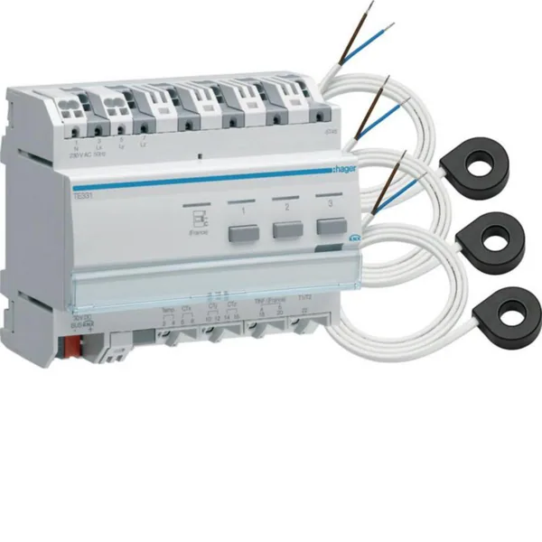 Tuloyksikkö KNX Hager KNX easy TE332 3-KAN 2T 0-90A T DIN