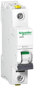 Johdonsuojakatkaisija Schneider Electric Acti 9 C-käyrä 1-nap 6kA - JOHDONSUOJAKATKAISIJA ACTI9 IC60N 1P C0.5A 6K