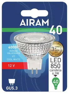 Kohdelamppu Airam Led MR16 blisterpakkaus - KOHDELAMPPU AIRAM LED FG MR16 840 430LM GU5.3 12V 36