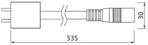 Sähköinen lisätarvike Airam Linear liitosjohto - SÄHKÖINEN LISÄTARVIKE LINEAR Input liitosjohto 500mm
