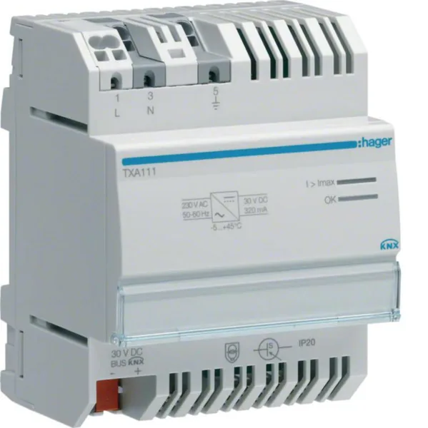 Teholähde KNX Hager Tebis EASY TXA111 30VDC 320mA DIN