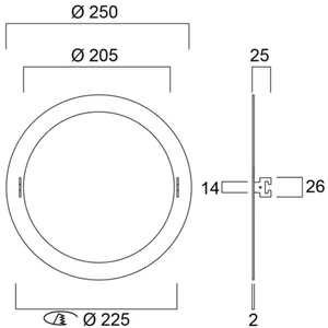 Mekaaninen lisätarvike Sylvania sovitekehys alasvaloille - MEKAANINEN LISÄTARVIKE 0030463 ADAPRING 205/225/250MM