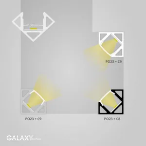 Valoprofiili/-nauha Galaxy Profiles PO - LED-PROFIILI GALAXY PO23 LED KULMAPROF. 2M VALK