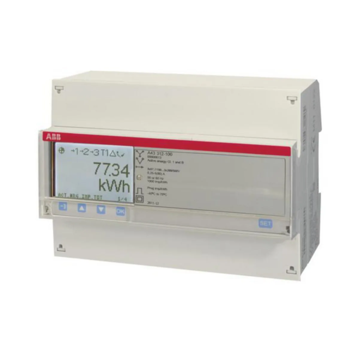 Energiamittari ABB EQ 3-VAIHE, 80A 500VAC, 1-4 TARIF