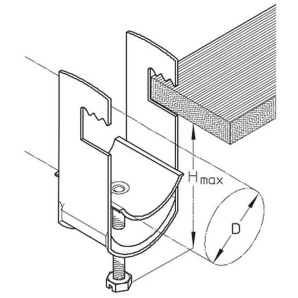 Kaarikiinnike PUK lattakiskolle K40U Ø36-40/HMAX=71MM FE AL