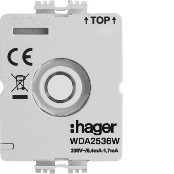 Merkkilamppu Hager 1930, KYTK./PAIN. 0.4MA/230V