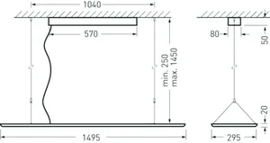 Pinta-/ripustusvalaisin Twenty3 2360 - PINTA-/RIPUSTUSVALAISIN 2360 H2 PW19-IL 6000-840 ETDD