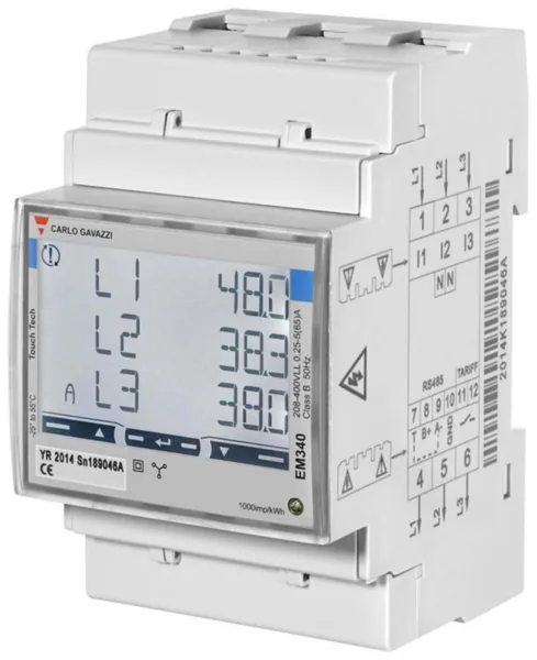 Energiamittari Carlo Gavazzi EM340 3V 65A LK B 3-DIN PFB