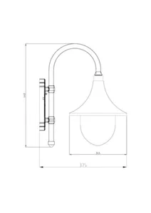 Seinävalaisin ulko Airam Kartano Trumpet - SEINÄVALAISIN KARTANO TRUMPET IP44 E27 PCC BK