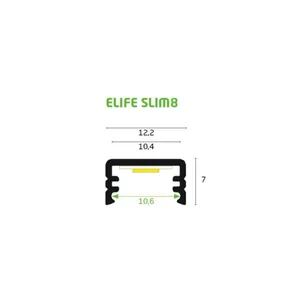 Valoprofiili ELIFE Slim8 - VALOPROFIILI/-NAUHA ELIFE AL 12X7X3000 HAR