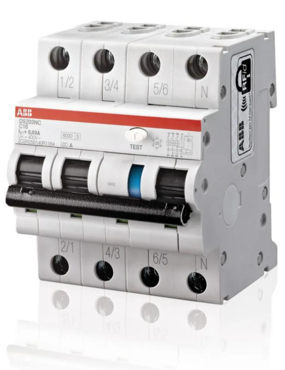 Vikavirtajohdonsuojakatkaisija ABB DS200 DS203NC-B10A30 4P B 10A 30MA
