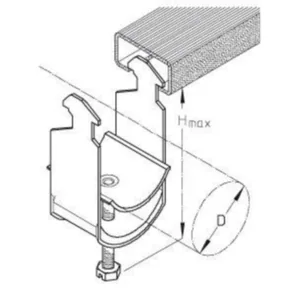Kaarikiinnike PUK C-profiili - KAARIKIINNIKE PUK K40H Ø36-40/HMAX=71MM FE