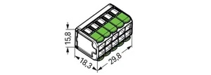 Rasialiitin Wago 221-sarja kaikki johdintyypit - RASIALIITIN 221-SJA 10-NAP,VIPU,GREEN