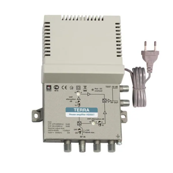 Laajakaistavahvistin Laatuantenni Terra LA HS 005T, 30/34DB, LTE700-READY